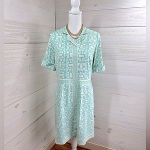 Elizabeth McKay Geo Print Dress L FREE SHIP